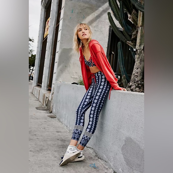 The Upside Navy Blue Floral Leggings - Picture 1 of 8